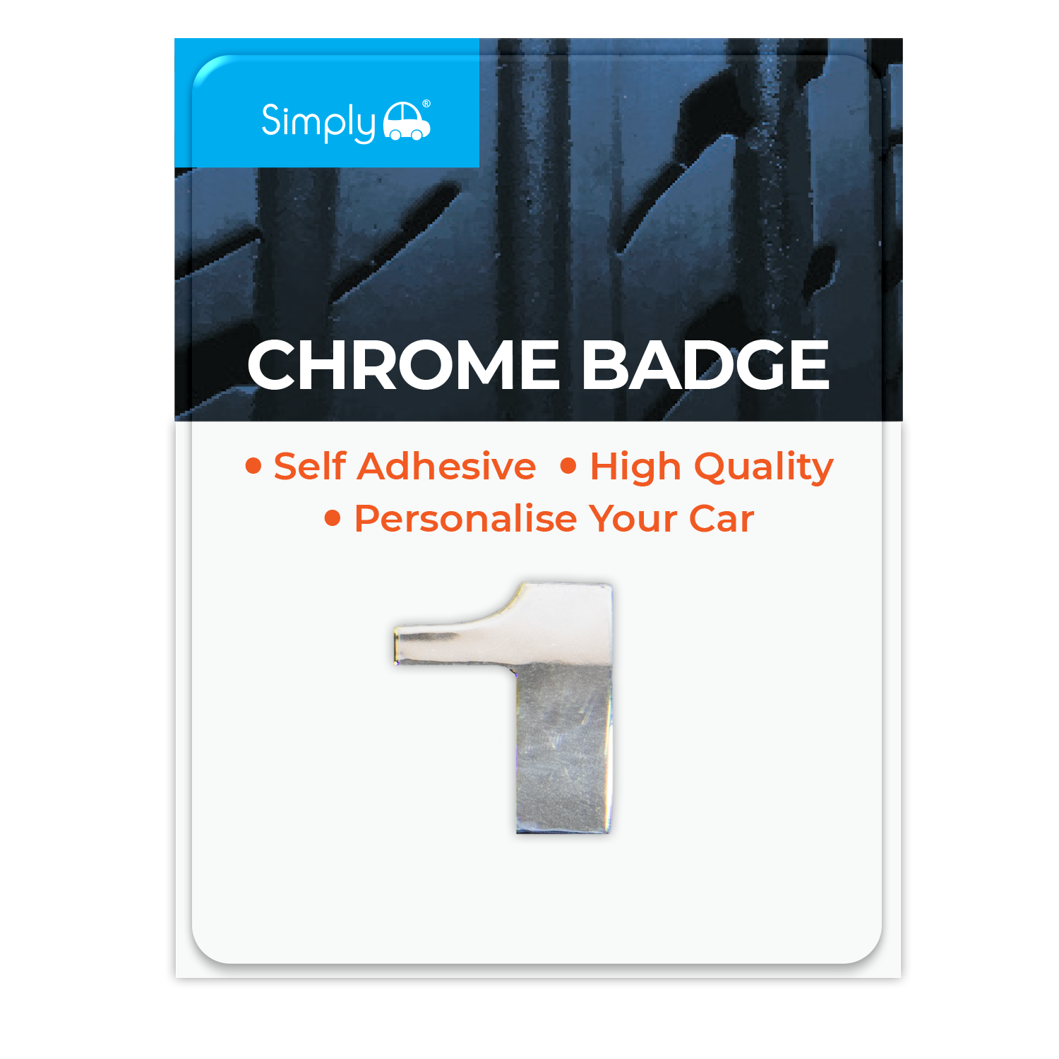 Simply Brands — 3D Chrome Effect Self Adhesive Badges (Various